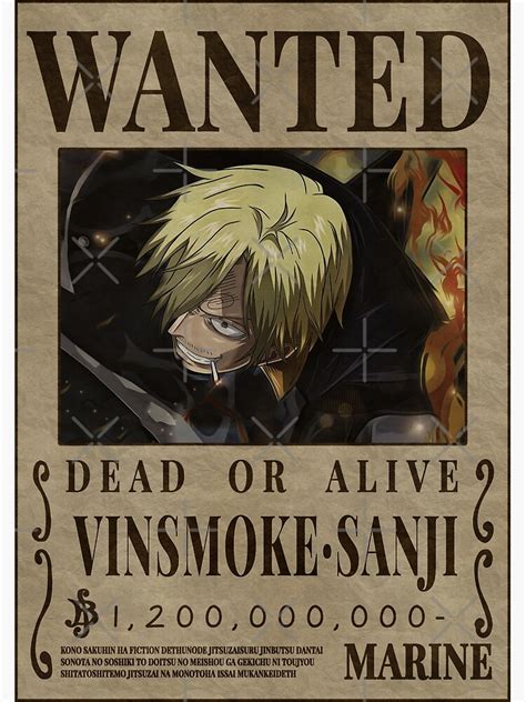 L Mina Fotogr Fica Vinsmoke Sanji One Piece Wanted Poster De Onepiecewanted Redbubble