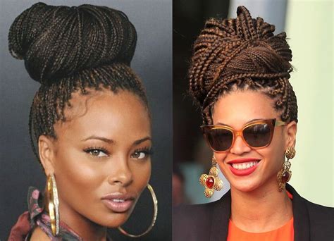Currently Obsessed With Box Braids In A High Bun Love Love The Look Braided Hairstyles Updo
