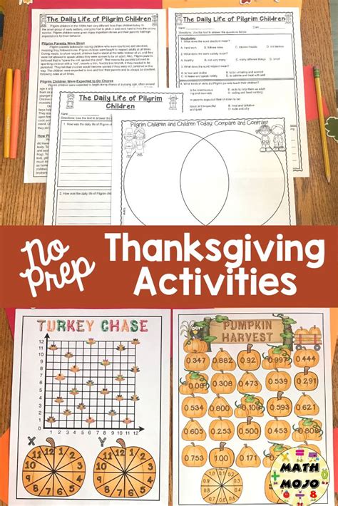 5th Grade Thanksgiving Activities Thanksgiving Reading Writing
