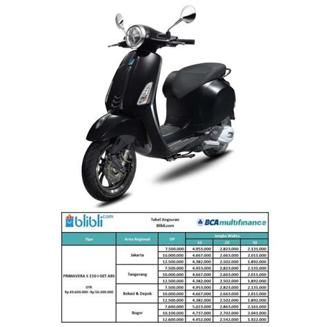 Jual Bca Multifinance Vespa Primavera S 150 I Get Abs Sepeda Motor Otr Jabodetabek 15 30