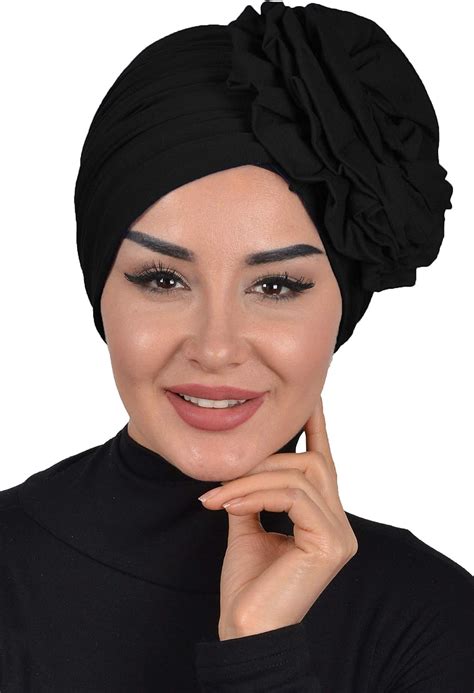 Chiffon Scarf Instant Turban Head Wrap With Two Colored Sequined
