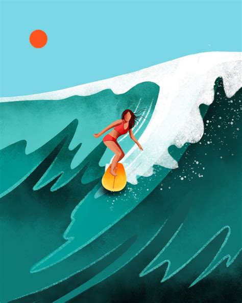 Surfing Illustrations Club Of The Waves Arte Sobre Surfe Arte Inspiradora Surf Retro