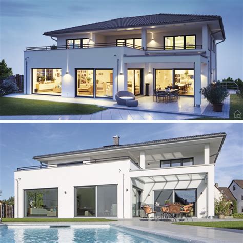 Bungalow haus walmdach grundriss, klassischer winkelbungalow bungalow walmdach 190 luxhaus kundenhaus luxhaus. Modernes Luxus Haus mit Pool & Walmdach bauen ...