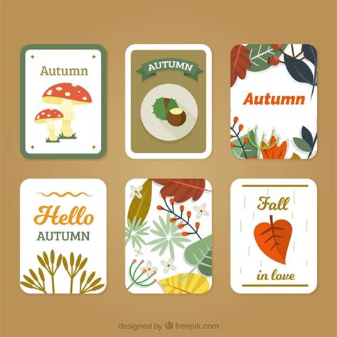 Free Vector Flat Collection Of Autumn Cards