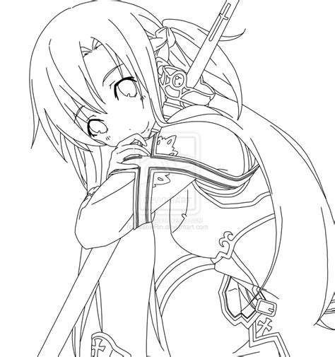Download or print this amazing coloring page: Sword Art Online Asuna Coloring Pages | Online coloring ...
