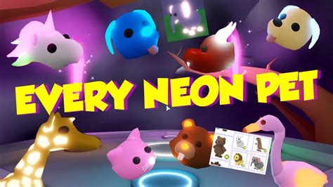 My Neon Pet Collection Roblox Adopt Me Youtube