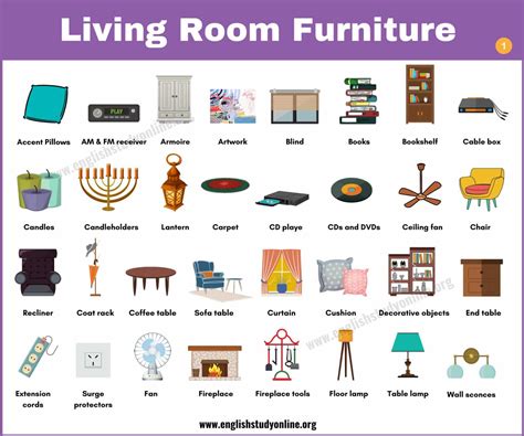 Living Room Furniture Useful List Of 60 Objects In The Living Room