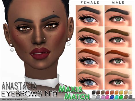 Pralinesims Mm Eyebrows N19 Anastasia Maxis Match Sims 4 Sims Hair