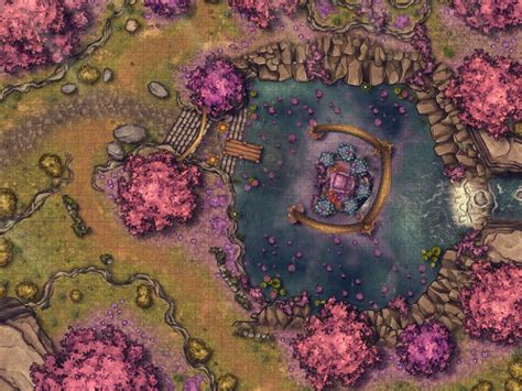 Fairy Throne Pond Battlemap X By SavingThrower On DeviantArt Fantasy Map Dnd World Map