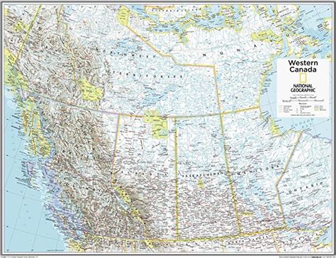 National Geographic Western Canada Wall Map 28 X 22