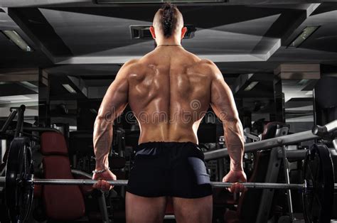 Muscular Man Lifting Some Heavy Barbells Stock Image Image Of Adult