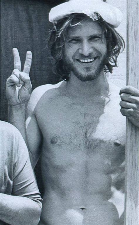 this vintage photo of shirtless harrison ford proves he was a fox long before star wars e