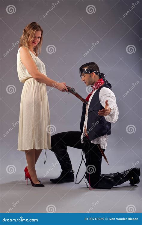 Man Kneeling Woman Musket Execution Stock Image Image Of Humiliated