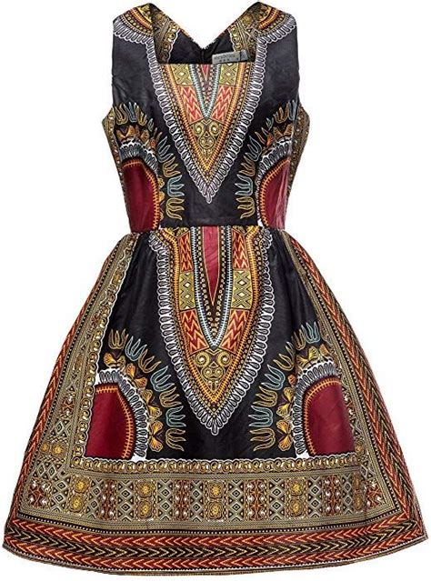 Shenbolen Woman African Print Dress Dashiki Traditional