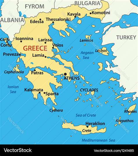Greece Map In English Flor Oriana