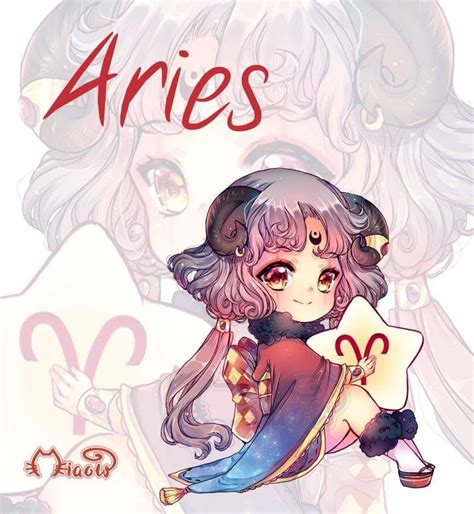 Magical Zodiac Sign Chibi Aries By Miaowx3 Anime Zodiac Aries Art