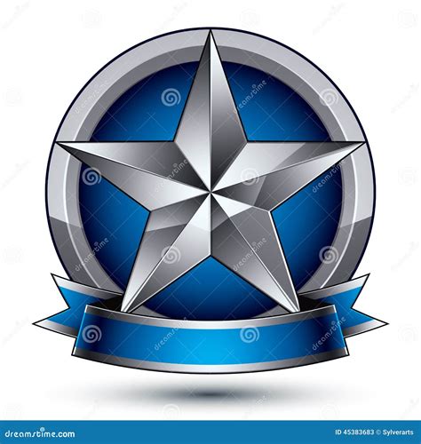 Heraldic Vector Template With Silver Star 3d Stock Vector
