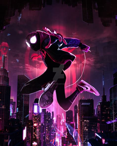 Spider Man Into The Spider Verse Neon Red By Mizuriofficial On
