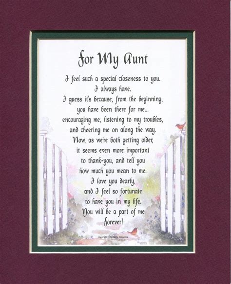 Aunt Poem Aunt Gift Aunt Verse Aunt Present Aunts Birthday Aunts 70th
