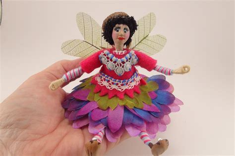Flower Fairy Doll Miniature Posable Fairy One Of A Kind Etsy