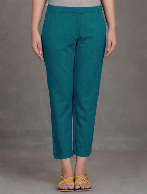 Buy Teal Mangalgiri Pants Online At Womens Pants Design