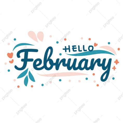 Hello February Clipart Png Images Hello February In Simple Style