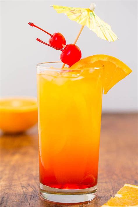 Tequila Sunrise Recipe Tequila Sunrise Summer Drinks Alcohol Tequila Mixed Drinks