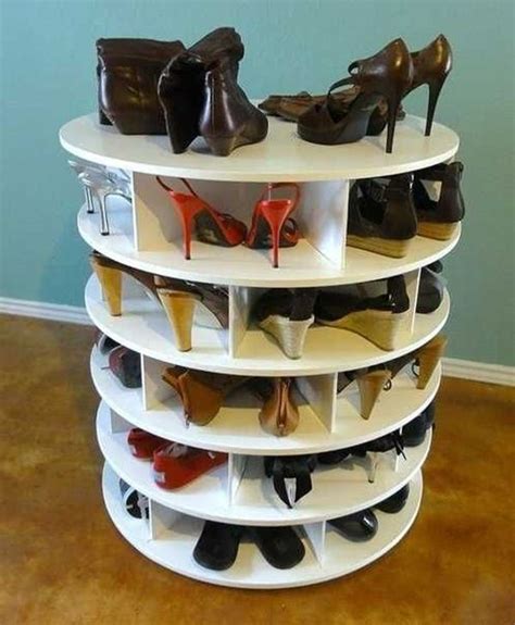 A Stack Of Shoes Sits On Top Of A Shelf In The Corner Of A Room