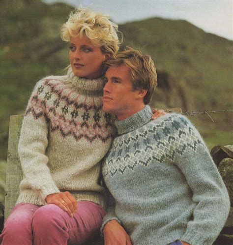 Fair Isle Yoke Sweater Knitting Pattern Pdf Ladies Or Mens 32 34 36
