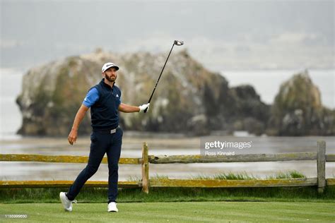Dustin Johnson Of The United States Reacts To A Shot From The 18th