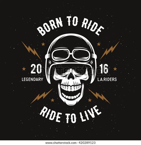 Vintage Motorcycle Tshirt Graphics Born Ride Stock Vector Royalty Free