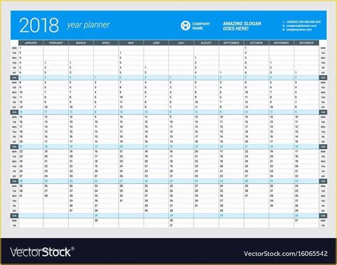 Indesign Planner Template 2018 Free Of Yearly Wall Calendar Planner