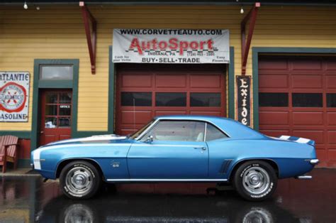 1969 Chevrolet Camaro Ssrs Lemans Blue White Houndstooth 62882 Miles