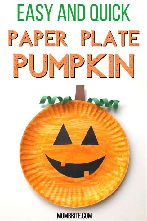 Easy Paper Plate Pumpkin Craft For Halloween Fall Crafts For Toddlers