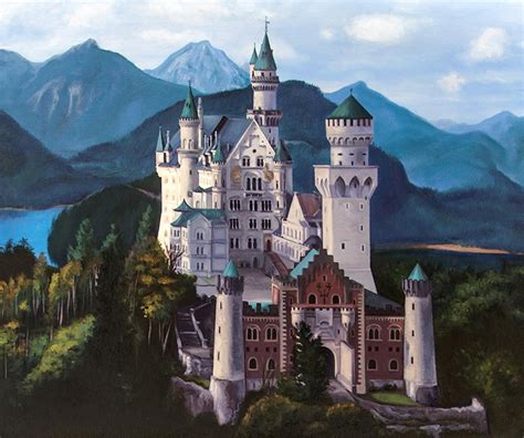 Fairy Tale Neuschwanstein Castle In Germany European Oil Etsy