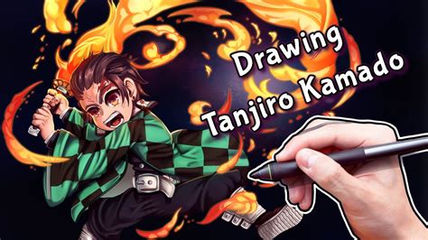 Tanjiro Kamado Demon Slayer Timelapse Drawing Video Youtube