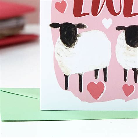 Funny I Love Ewe Sheep Valentines Card By Alexia Claire