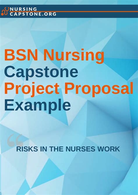 Bsn Nursing Capstone Project Proposal Example
