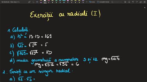 Exercitii Cu Radicali Clasa A 7 A Teorie Si Exercitii Invata