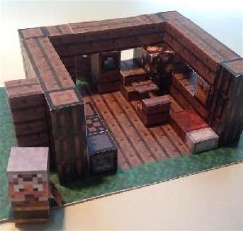 Papermau Minecraft Mini House Paper Model With Furniture By