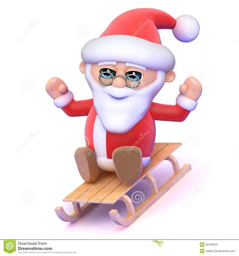 3d Santa On A Sledge Stock Illustration Illustration Of Sleigh 42186423