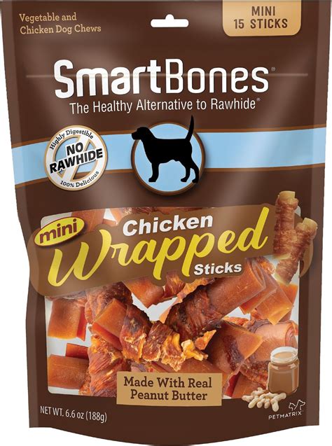 Smartbones Mini Chicken Wrapped Sticks Peanut Butter Dog Treats 15