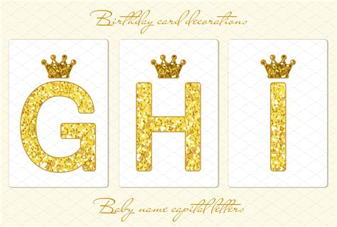 Cute Golden Glitter Letters Graphic Objects Creative Market