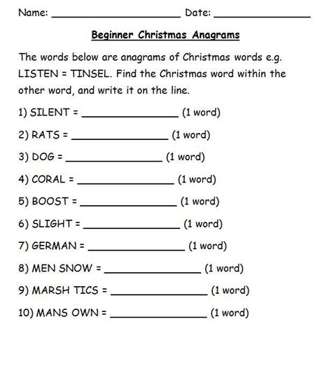 Anagram Exercises With Answers Pdf