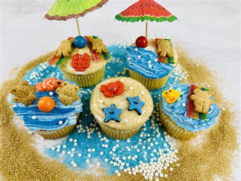 Beach Themed Cupcakes Cute Easy Perfect For A Kids Party