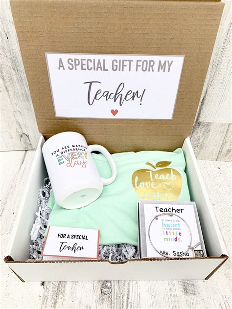 Teacher T Box Personalized Teacher T Teacher T Set With Shirt Teacher Mug And