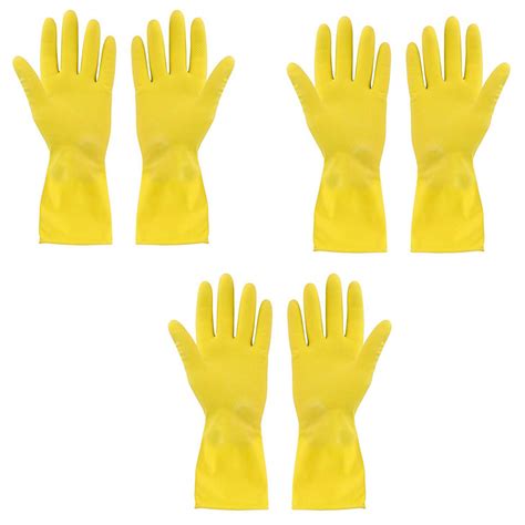 3 pairs cleaning dish gloves professional natural rubber latex dishwashing gloves disposable