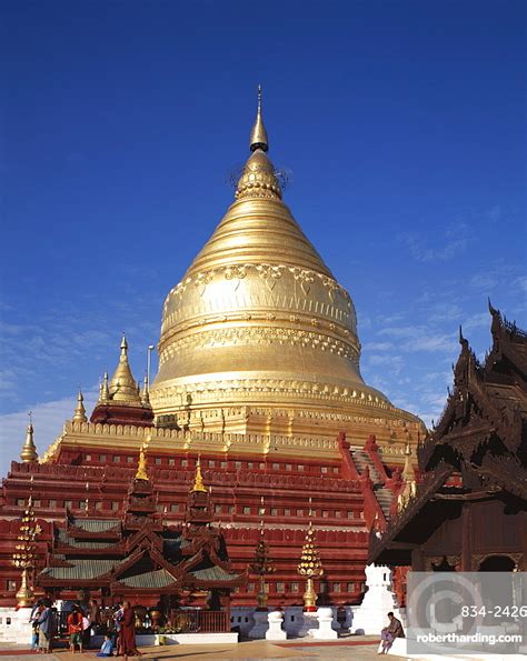 Shwezigon Pagoda Bagan Myanmar Burma Stock Photo