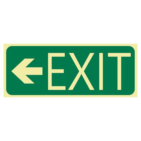 Exit Sign Exit Arrow Left Buy Now Discount Safety Signs Australia