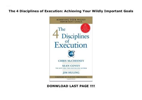 The 4 Disciplines Of Execution Achieving Your Wildly Important Goals